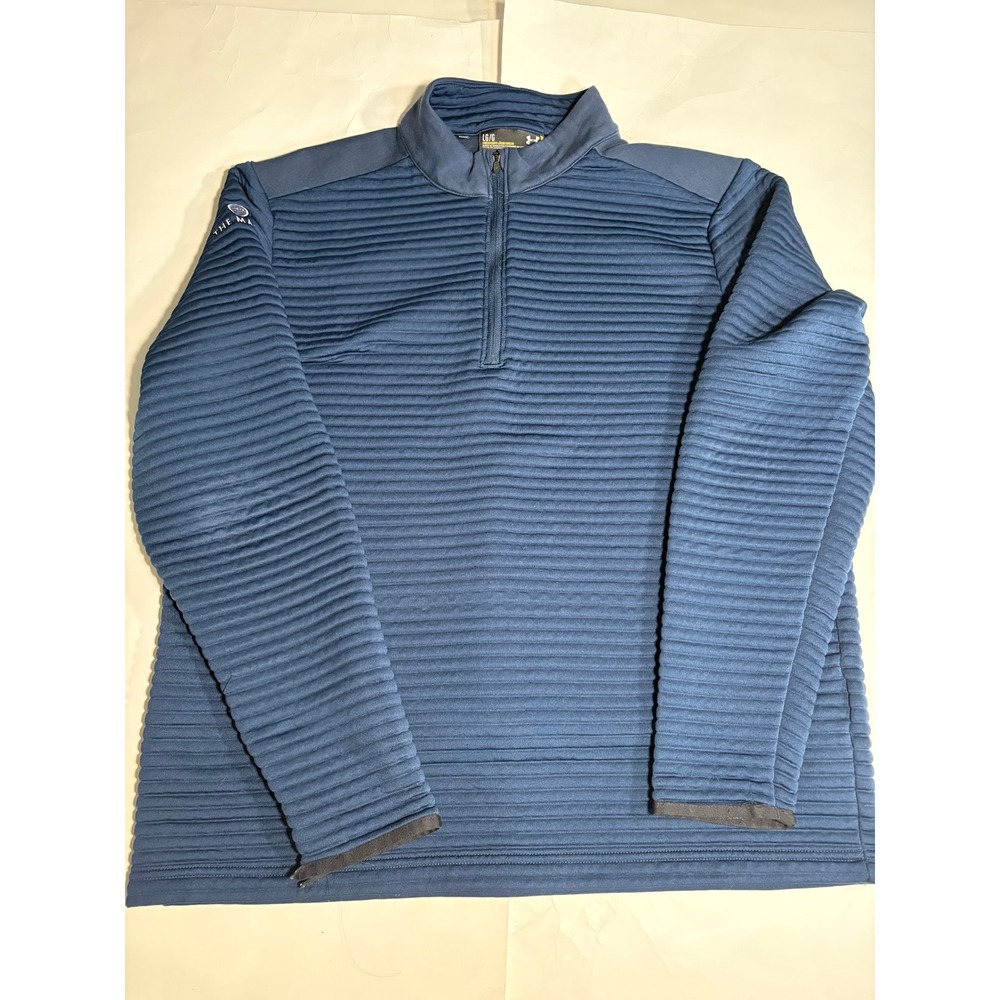 Under Armour Reactor Fleece 1/4 Zip Pullover Blue Large Golf The Manor Mens